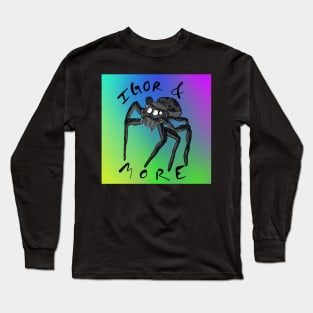 Jumping Spider Drawing V12 (With Words) Long Sleeve T-Shirt